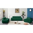 Pemberly Row Contemporary Deep Channel Tufted Green Velvet Sofa