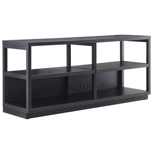 Pemberly Row Contemporary Engineered Wood 55&quot Black TV Stand in Black