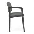 Pemberly Row Reception Waiting Room Hip Chair - Charcoal Steel / Light Gray