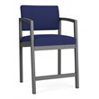 Pemberly Row Reception Waiting Room Healthcare Hip Chair - Charcoal Steel / Blue