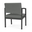 Pemberly Row Reception Waiting Oversize Guest Chair in Charcoal / Light Gray