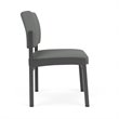 Pemberly Row Reception Waiting Armless Guest Chair - Charcoal Steel / Light Gray