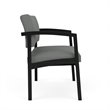 Pemberly Row Reception Waiting Bariatric Chair - Black Steel / Light Gray