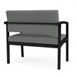 Pemberly Row Reception Waiting Bariatric Chair - Black Steel / Light Gray