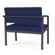 Pemberly Row Reception Waiting Room Bariatric Chair - Charcoal Steel / Blue