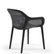 Pemberly Row Resin Patio Dining Chair in Anthracite Black - (Set of 2)