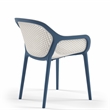 Pemberly Row Resin Patio Dining Chair in Blue and Cool Gray - (Set of 2)