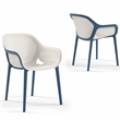 Pemberly Row Resin Patio Dining Chair in Blue and Cool Gray - (Set of 2)
