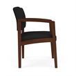 Pemberly Row Reception Waiting Room Healthcare Guest Chair / Walnut Wood / Black