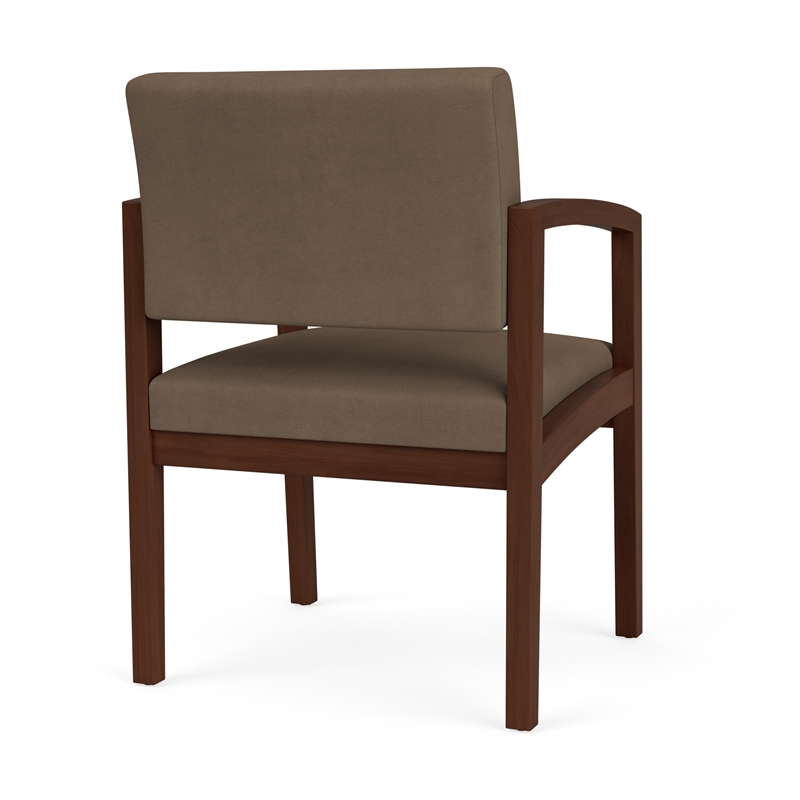 Pemberly Row Reception Waiting Room Healthcare Guest Chair / Walnut Wood / Brown