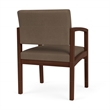 Pemberly Row Reception Waiting Room Healthcare Guest Chair / Walnut Wood / Brown