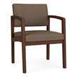 Pemberly Row Reception Waiting Room Healthcare Guest Chair / Walnut Wood / Brown