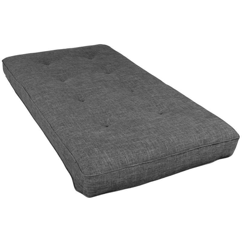 Pemberley Row Polyester Linen Charcoal Gray Mattress Twin Tufted 75