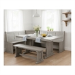 Pemberly Row Modern Alpine Gray Wood Breakfast Nook Dining Set