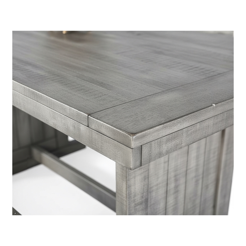 Pemberly Row Modern Alpine Gray Wood Breakfast Nook Dining Set