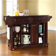 Pemberly Row Contemporary Wood Kitchen Island in Mahogany / Gray
