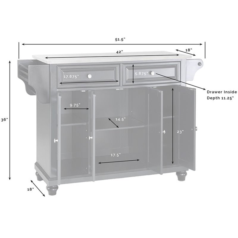 Pemberly Row Modern Wood Kitchen Island in Mahogany / Silver