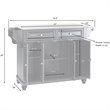 Pemberly Row Modern Wood Kitchen Island in Mahogany / Silver