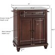 Pemberly Row Modern Wood Top Portable Kitchen Island in Mahogany