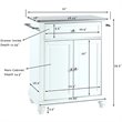 Pemberly Row Modern Wood Top Portable Kitchen Island in White