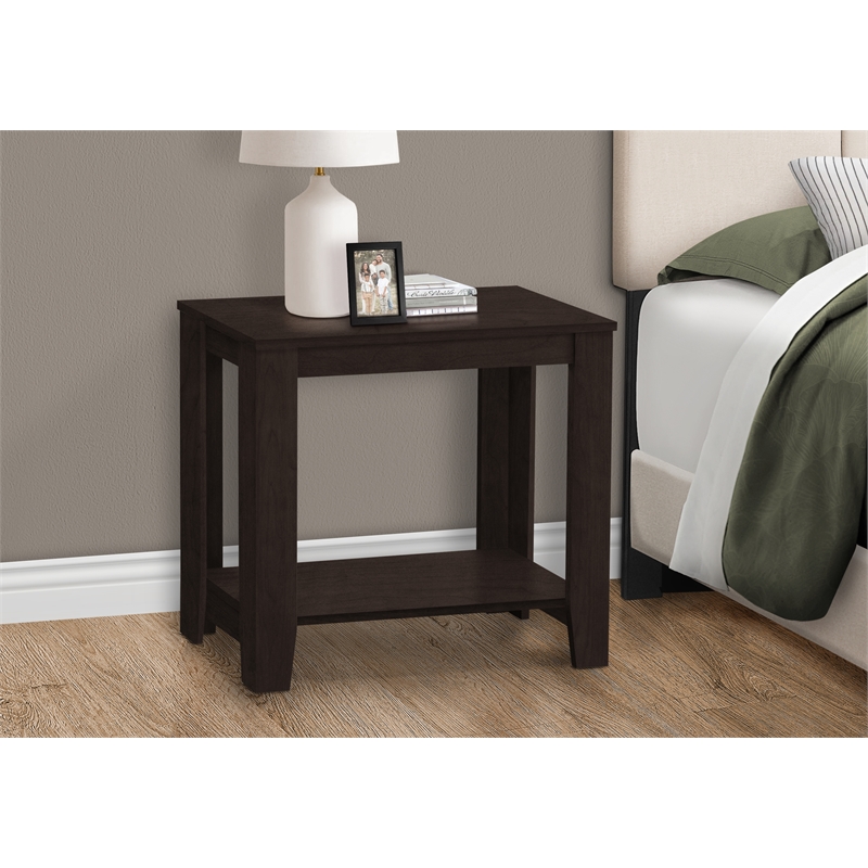 Pemberly Row Accent Table Side End Nightstand Lamp Living Room/Bedroom in Brown