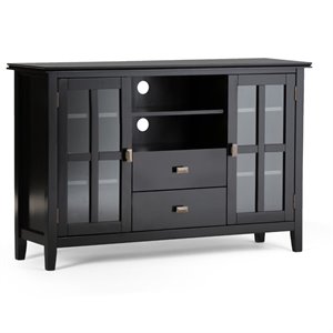 Pemberly Row Wood 53&quot Transitional TV Media Stand in Black For TVs up to 60&quot