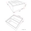 Pemberley Row Faux Leather Cream Ottoman Square Storage 35