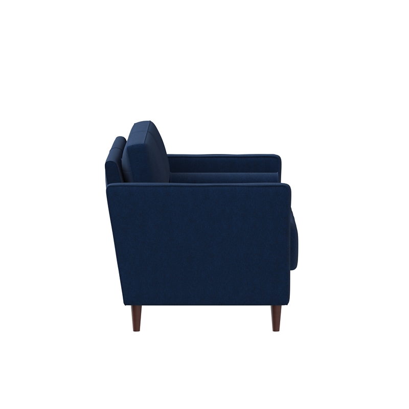 Pemberly Row Contemporary Loveseat in Navy Blue Fabric Upholstery