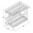 Pemberly Row Modern Twin over Futon Metal Bunk Bed in Silver