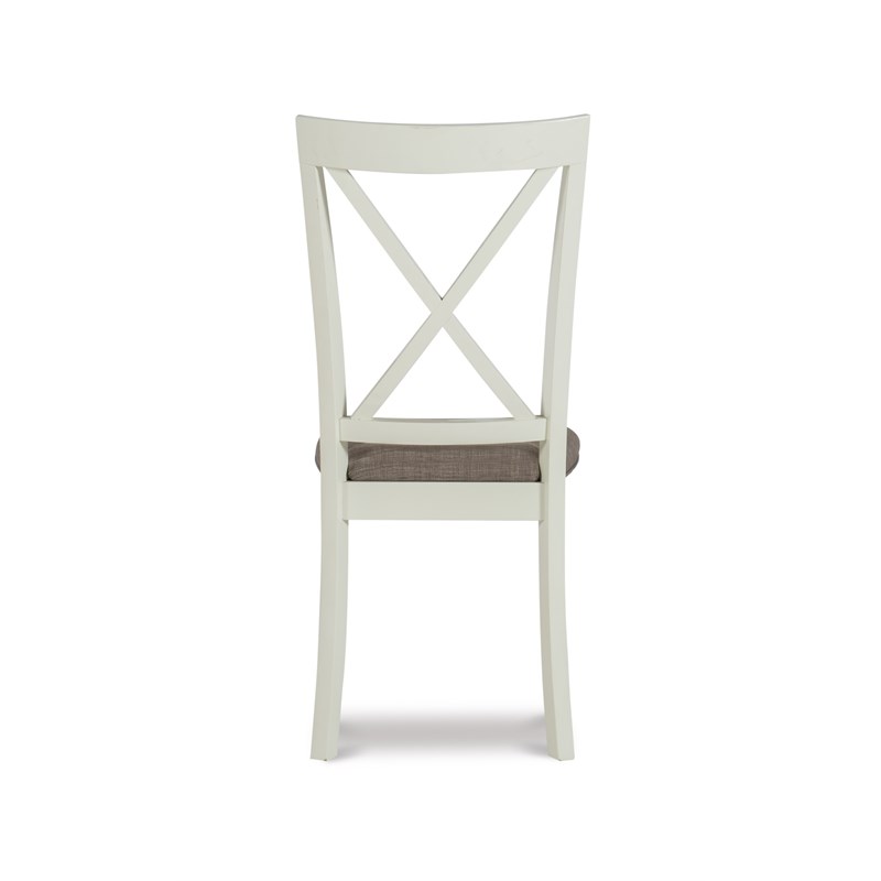 Pemberly Row Wood Set of Two X-Back Dining Side Chairs in Vanilla White