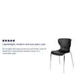 Pemberly Row Modern Plastic Dining Side Chair in Black and Chrome