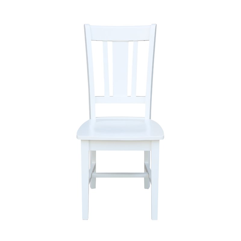 Pemberly Row Set of Two Solid Wood Splatback Chairs in White