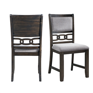 Pemberly Row Modern Standard Height Side Chair Set in Walnut