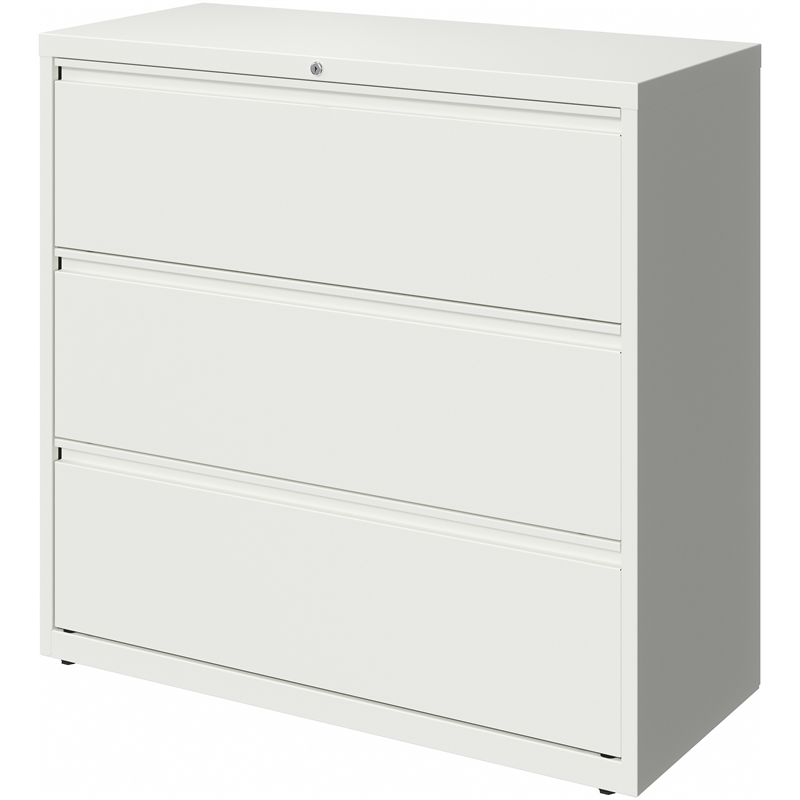 Pemberly Row 42-in Wide 3 Drawer Metal Lateral Filing Cabinet White