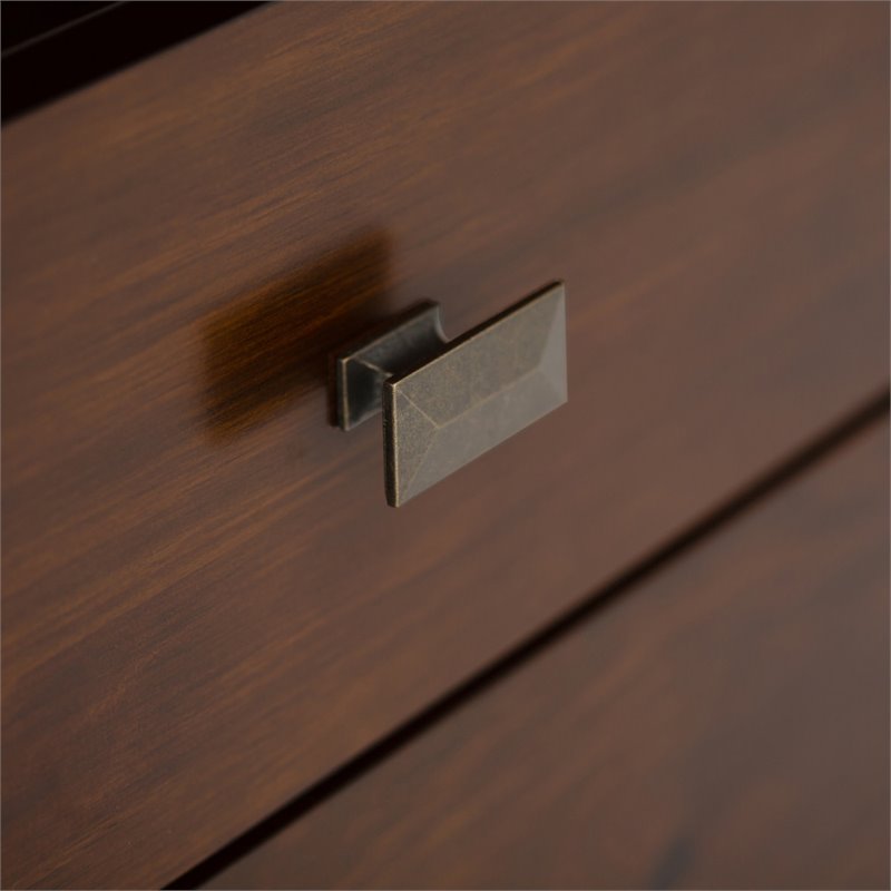 Pemberly Row Wood TV Media Stand in Russet Brown For TVs up to 55