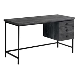 Pemberly Row Computer Desk Home Office Laptop Storage Drawers 55&quotL - Metal Black