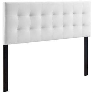 Pemberley Row Velvet Polyester White Headboard Rectangular Biscuit Tufted 56&quotW Unassembled