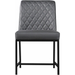 Pemberly Row Quilted Gray Vegan Leather Dining Chair (Set of 2)