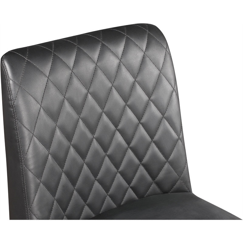 Pemberly Row Quilted Gray Vegan Leather Dining Chair (Set of 2)