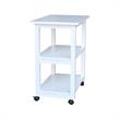Pemberly Row Contemporary Solid Wood Microwave Cart in White