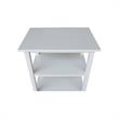 Pemberly Row Contemporary Solid Wood Microwave Cart in White