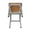 Pemberly Row Solid Wood CounterHeight Stool in Distressed Hickory / Stone