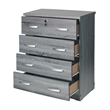 Pemberly Row 4 Drawer Chest Wood Dresser with Lock in Gray Oak