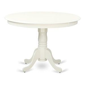 Pemberley Row Wood Linen White Dining Table Round Durable 42&quot Unassembled