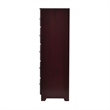 Pemberly Row Solid Pine Wood 5 Drawer Chest Dresser in Mahogany