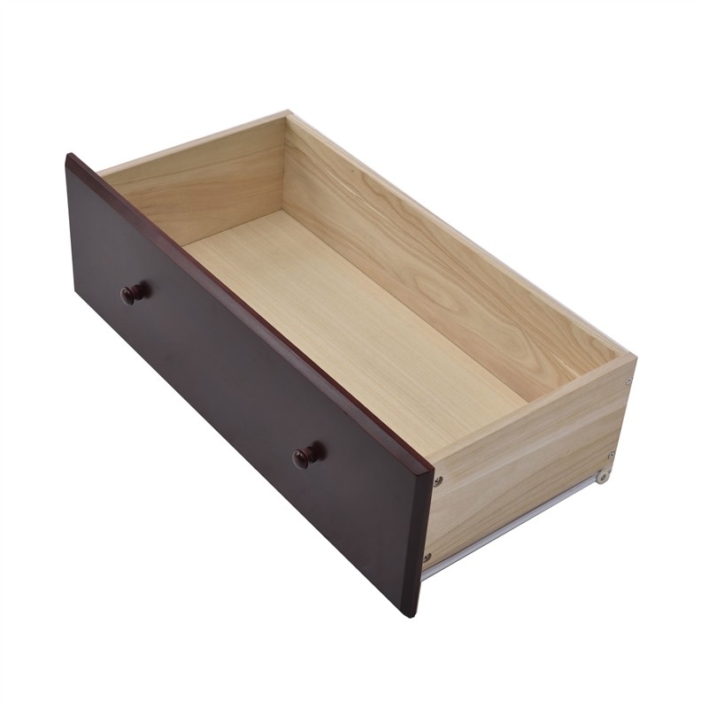 Pemberly Row Solid Pine Wood 5 Drawer Chest Dresser in Mahogany