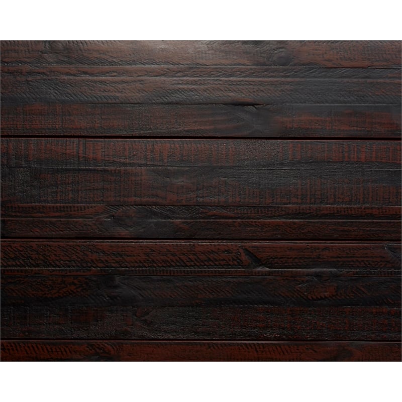Pemberly Row Contemporary Solid Wood Full Platform Bed in Walnut