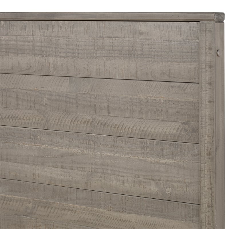 Pemberly Row Modern Solid Wood King Platform Bed in Driftwood Gray