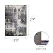 Pemberly Row Vintage Monochromatic Abstract Gray Area Rug Rectangle 3'9