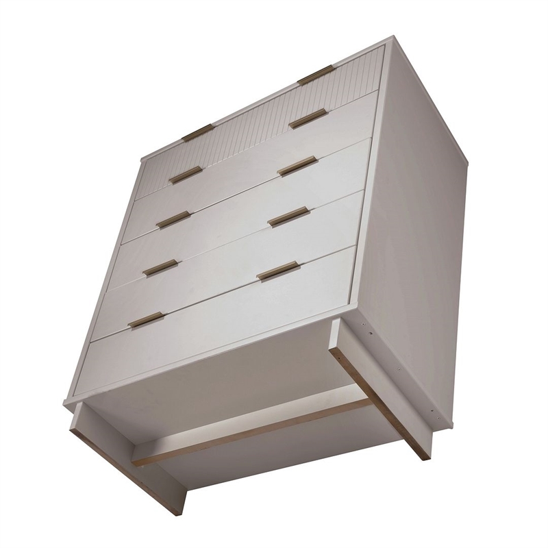 Pemberly Row Modern Tall Engineered Wood Dresser in Light Gray